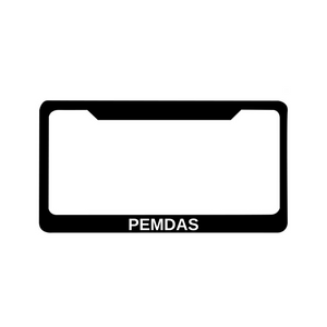 PEMDAS License Plate Frame
